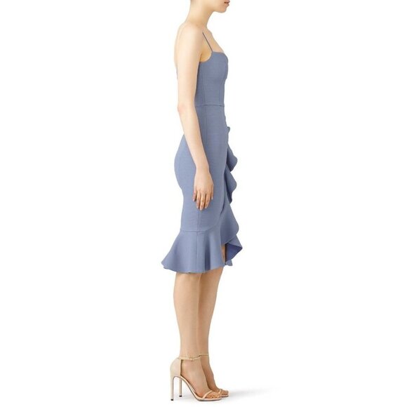 Nicholas Dusty Blue Faux Wrap Midi Dress $695 - Picture 4 of 11